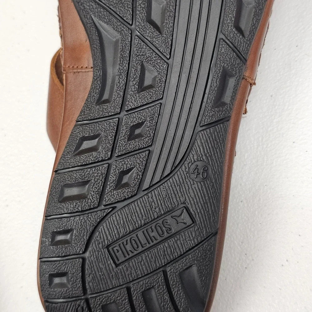 Pikolinos Tarifa Slide Sandals Men Sz 46 / 12 Brown Leather Slip On Open Toe NEW